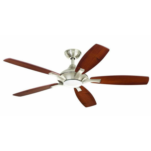 Petersford 52 in. LED Brushed Nickel Fan for Parts MISSING GLASS Remote AS IS