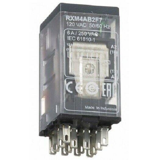 NEW 3 PACK Plug In Relay, 14 Pins, Square, 120VAC SCHNEIDER ELECTRIC RXM4AB2F7