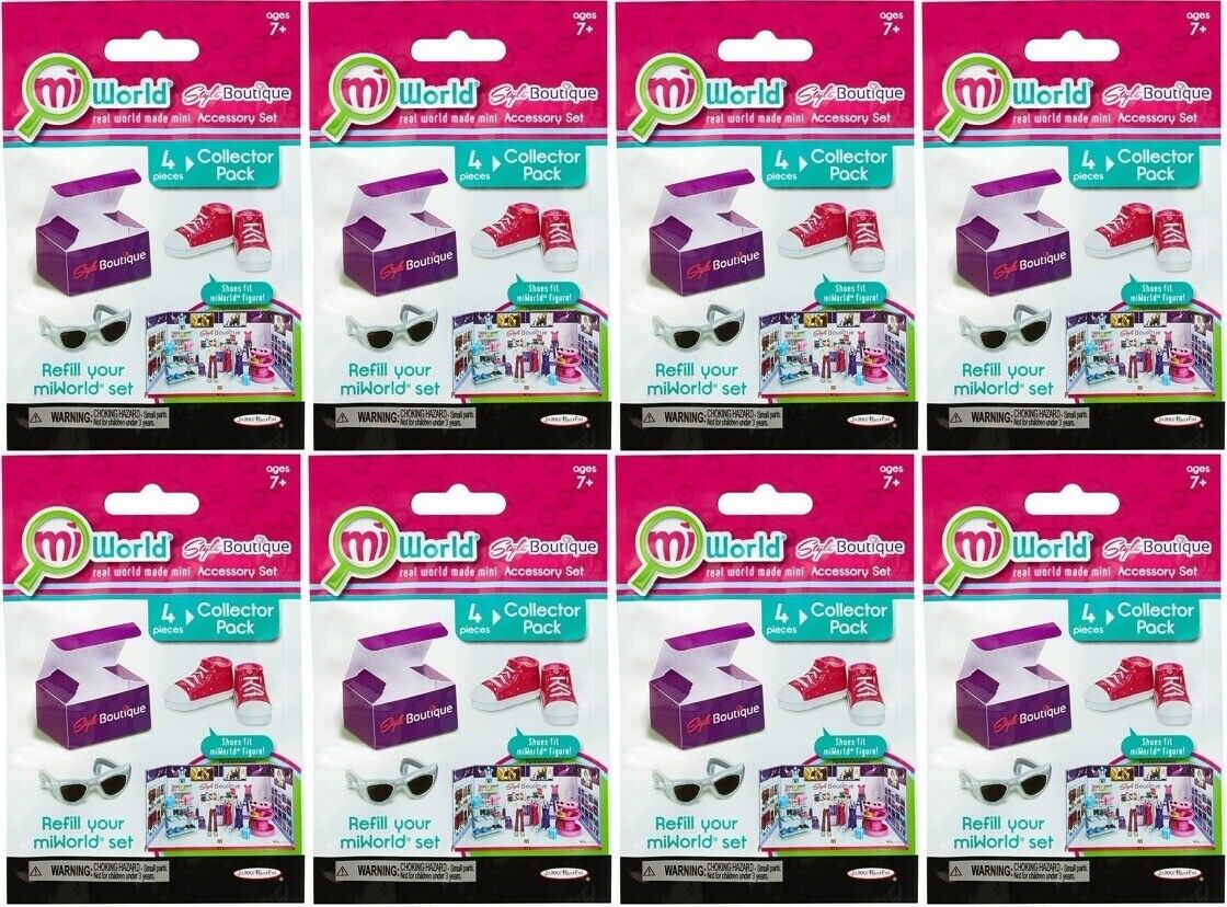 LOT of 8 - MiWorld Style Boutique Accessory Refill Collector Packs - NEW!!