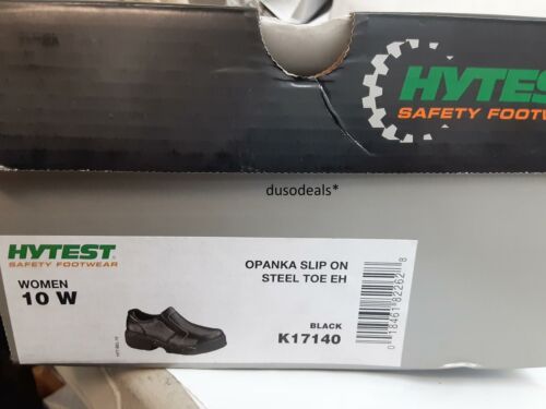 Hytest Women Opanka Slip-on Steel Toe Eh Safety Work Shoe Black Size 10 W K10140