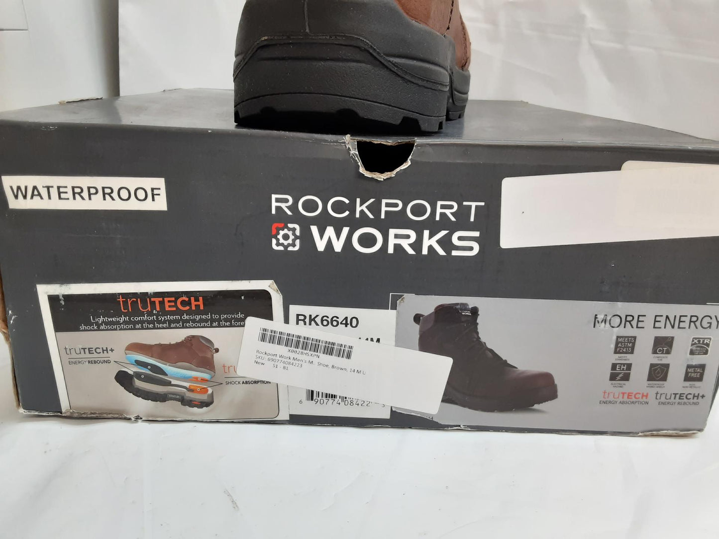 Rockport Work 'More Energy' RK6640. 6" Boots, Waterproof,  Brown, 14 Medium-MEN