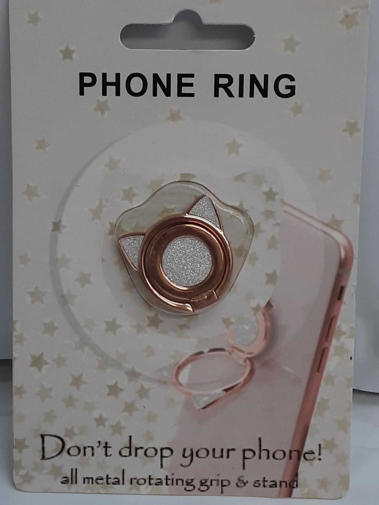 Myxx Rose Gold Tone Glitter Unicorn Design Phone Ring, 1 Inch