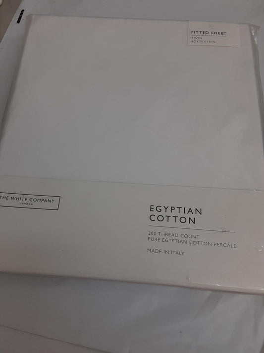 The White Company-London-One Twin Fitted Sheet- White--200 thread count-