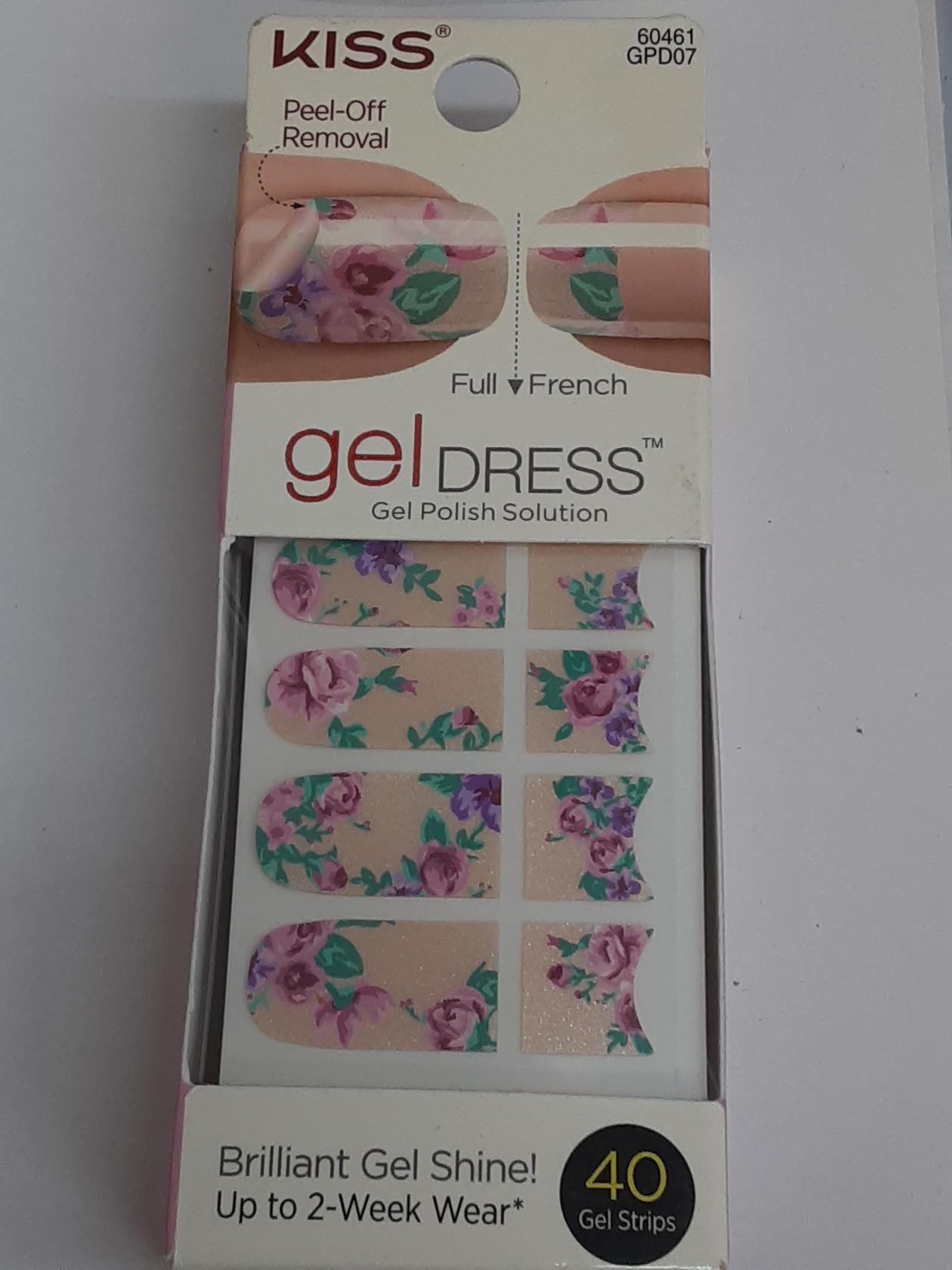 Kiss Gel Dress 'Sugar & Spice' 40 ct 20 Full/ 20 French Gel Strips (Lot of 10)