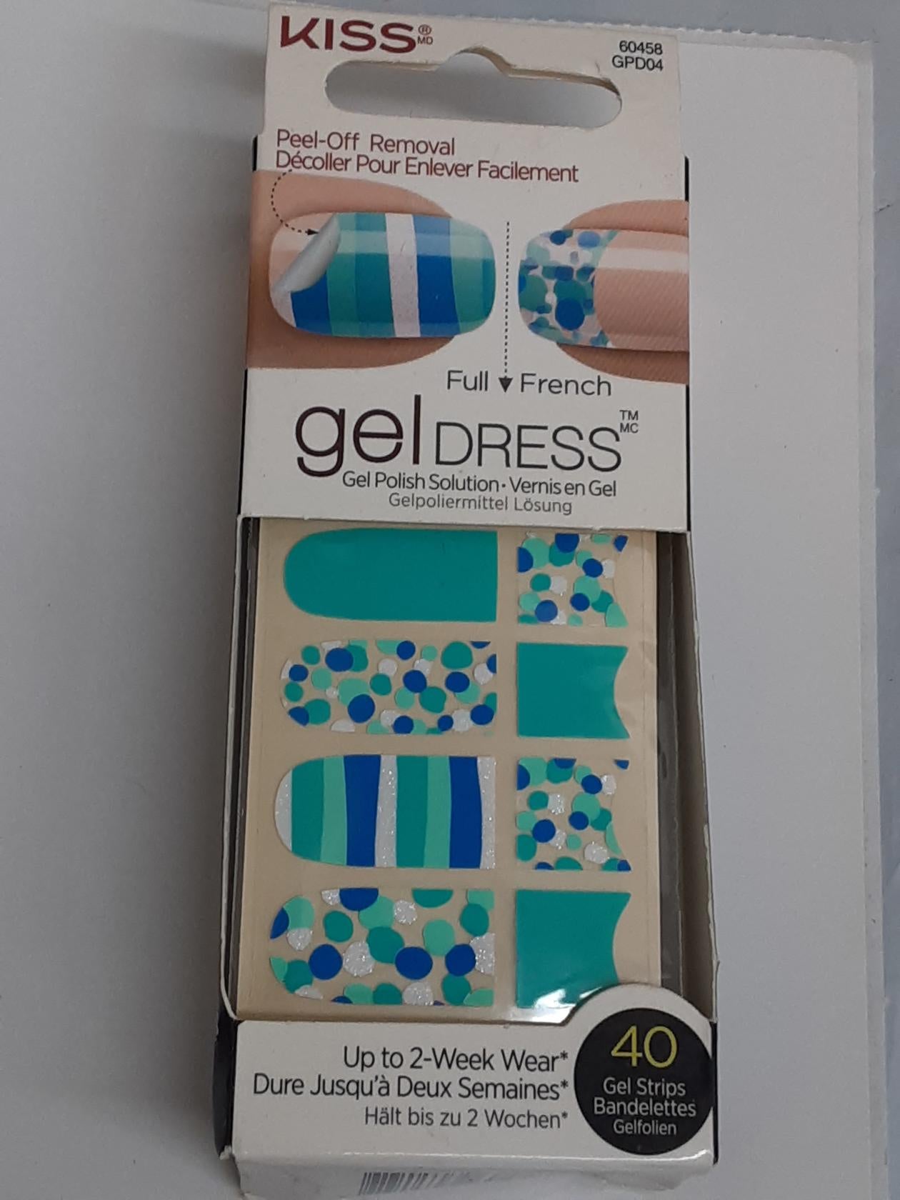 Kiss Gel Dress 'Majestic' 60458 (40 ct 20 full/ 20 french) Gel Strips- Lot of 3