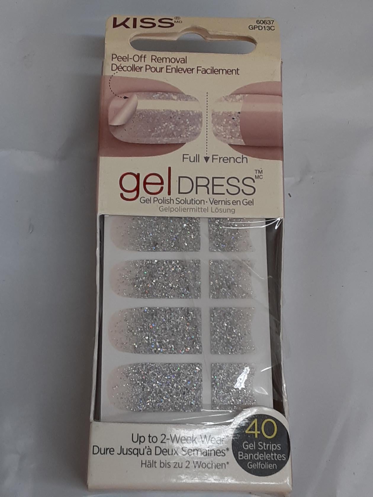 Kiss 'My Space' 60637, 20 full/ 20 french Gel Strips, Silver, New (1)