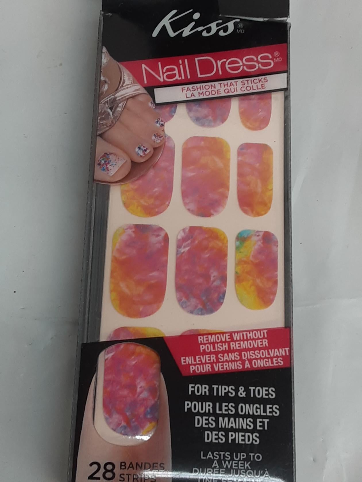 KISS Nail Dress- ASSORTED 25 COUNT- RANDOM (May receive doubles) GEL STRIPS