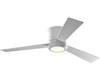 Monte Carlo 3CLYR52RZWD-V1 Clarity 52" Hugger Fan with LED Light and Remote Control, 3 Blades, Matte White