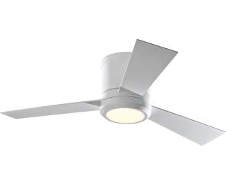 Monte Carlo 3CLYR42RZWD-V1 Clarity II 42" Hugger Fan with LED Light and Remote Control, 3 Blades, Matte White