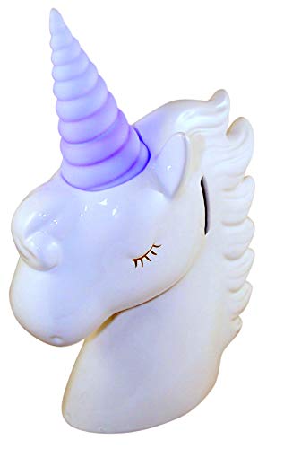 Myxx LED Night Light Unicorn Head Coin Bank, 10 1/2 Inch