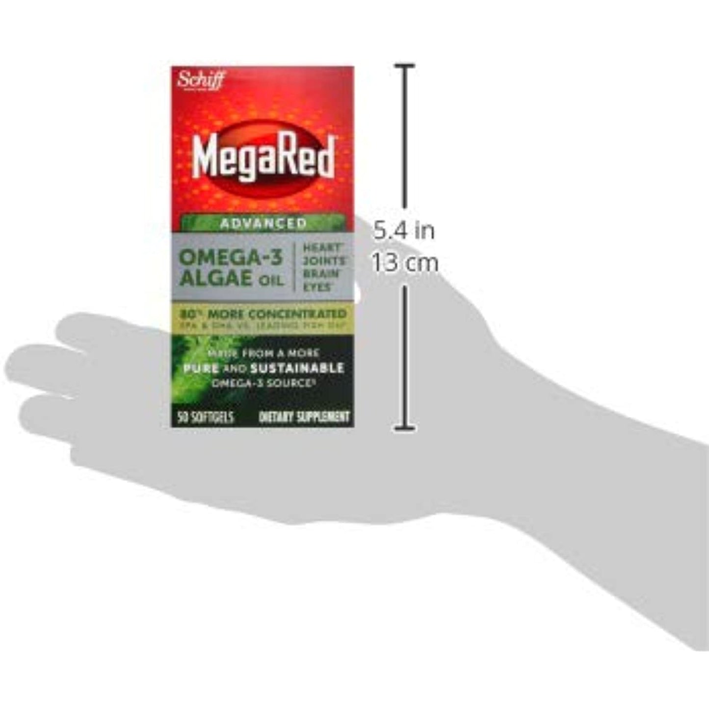 Schiff MegaRed advanced OMEGA-3 ALGAE OIL heart joints 50 Softgels NIB 07/2023