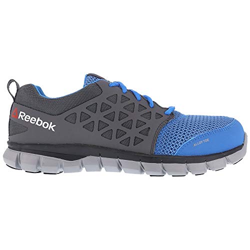 Reebok Mens Blue & Grey Mesh Work Shoes Alloy Toe Oxfords 5.5 W