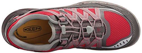 KEEN Utility Men's Asheville Alloy Toe ESD Industrial and Construction Shoe, Magnet/Racing Red, 9.5 2E US