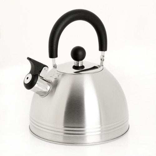 Mr. Coffee Carterton Stainless Steel Whistling Tea Kettle, 1.5-Quart, Mirror