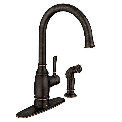 Noell Single-Handle Standard Kitchen Faucet with Side Sprayer in Mediterranean Bronze