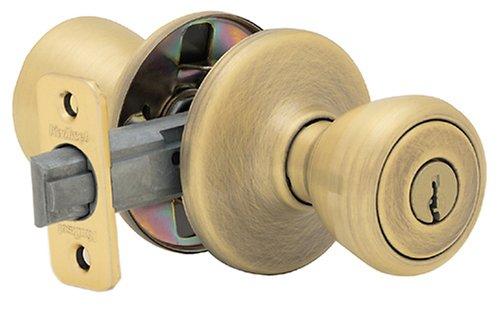 Kwikset 400T 5 CP Security Tylo Entry Knob, Antique Brass Damaged Box