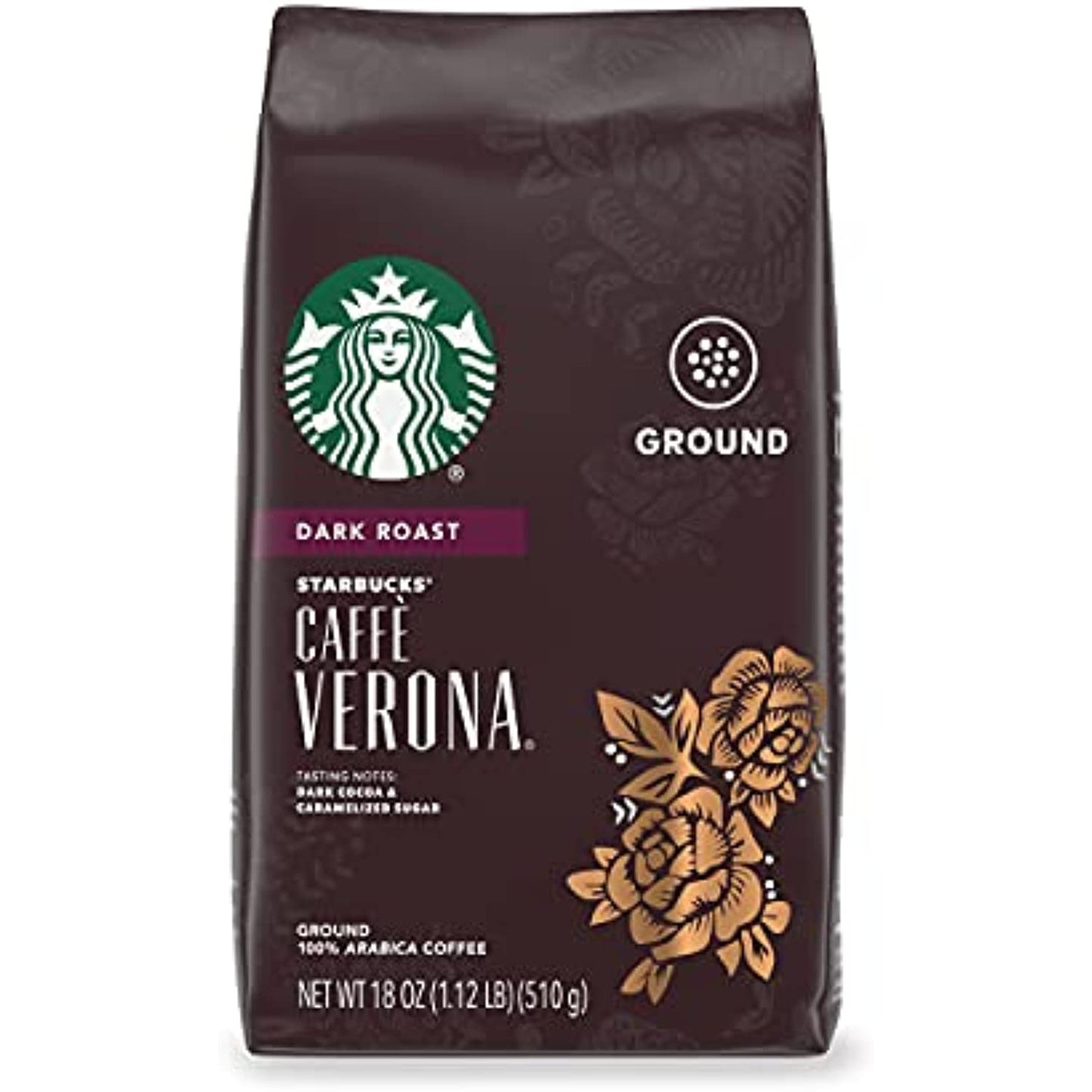 LOT OF 8 Starbucks Cafe Verona, Dark Roast, 18 OZ Best Before 10/2021