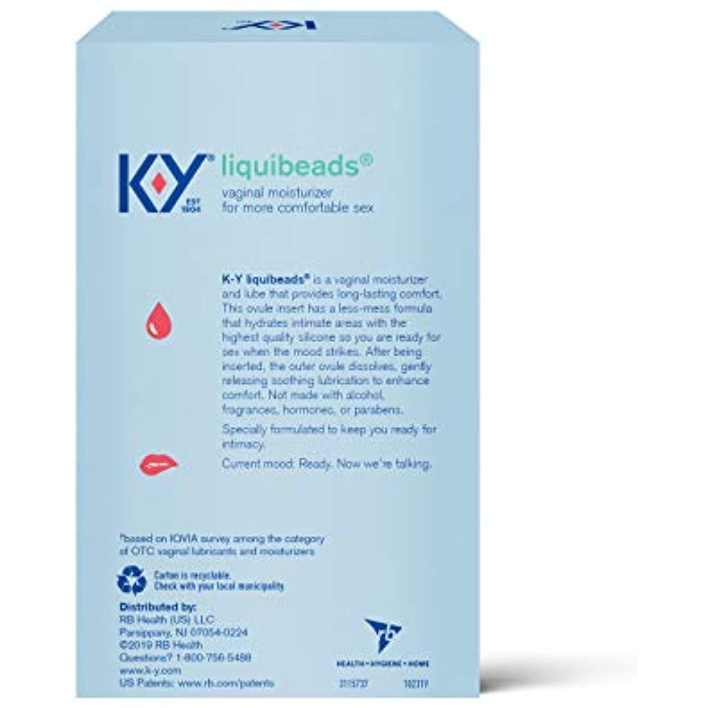 Personal Lubricant, K-Y Liquibeads Vaginal Moisturizer, 6 Bead Inserts and 6 Applicators to Supplement a Woman's Natural Moisture for Comfort and Sex (Packaging May Vary)