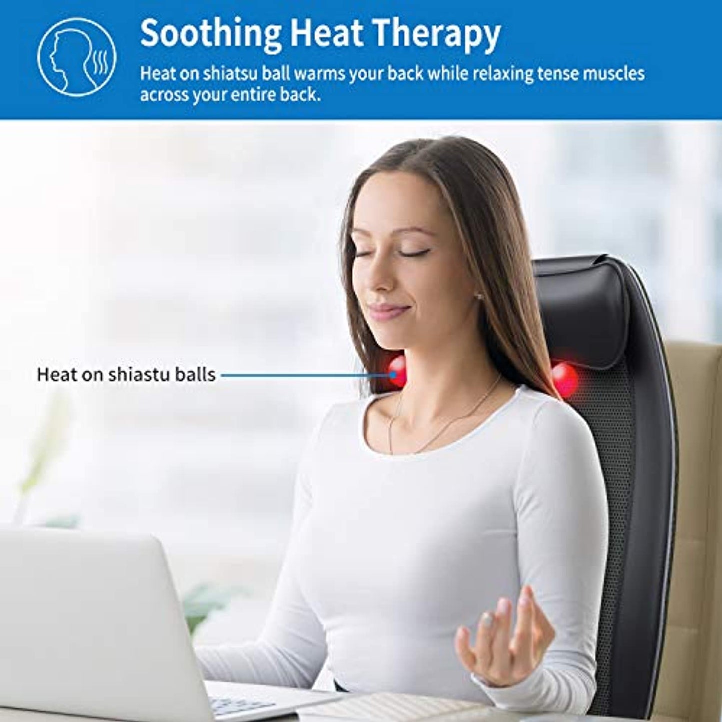 RENPHO S-Shaped Shiatsu Massage Seat Cushion with Vibration with Heat Function