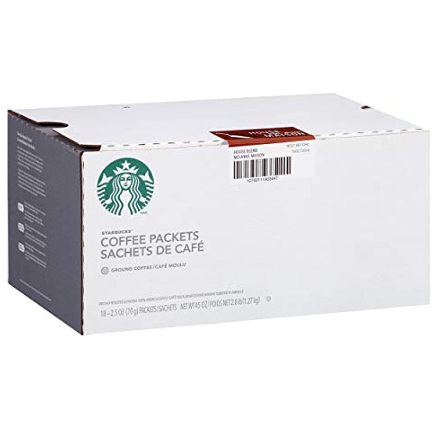 PACK OF 72 Starbucks House Blend 2.5 oz. (180 total oz.) Best Before July 2020