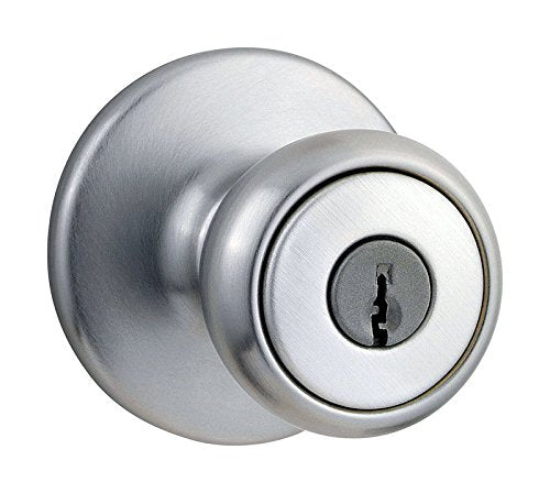 Kwikset 94002-829 Tylo Entry Knob, Satin Chrome 1 KEY Box with Damage