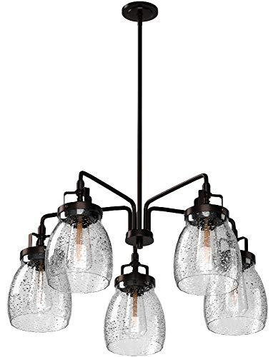 Sea Gull Lighting 3114505-782 Belton Five-Light Chandelier with Clear Seeded Glass Shades, Heirloom Bronze Finish