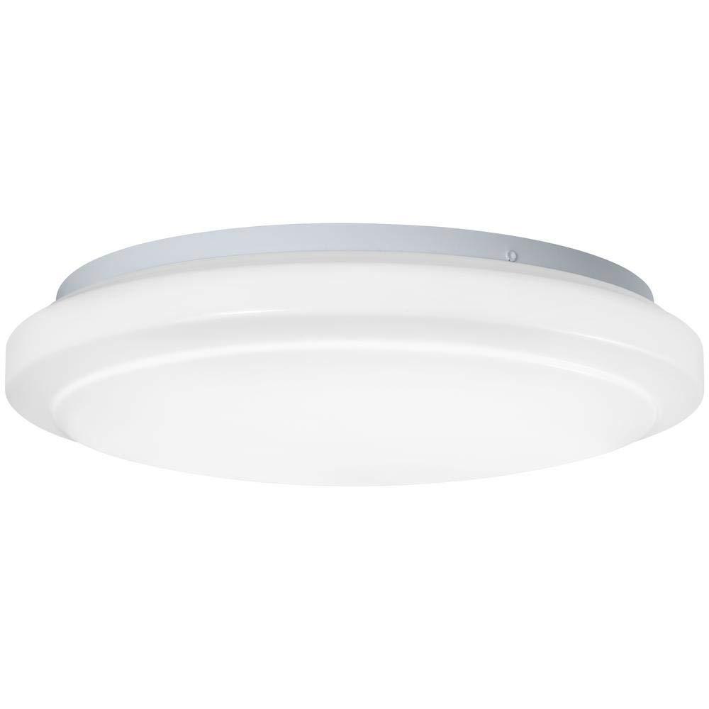 LENS CRACKED Hampton Bay 16 in. Round Bright/Cool White LED Ceiling Flushmount Light Fixture