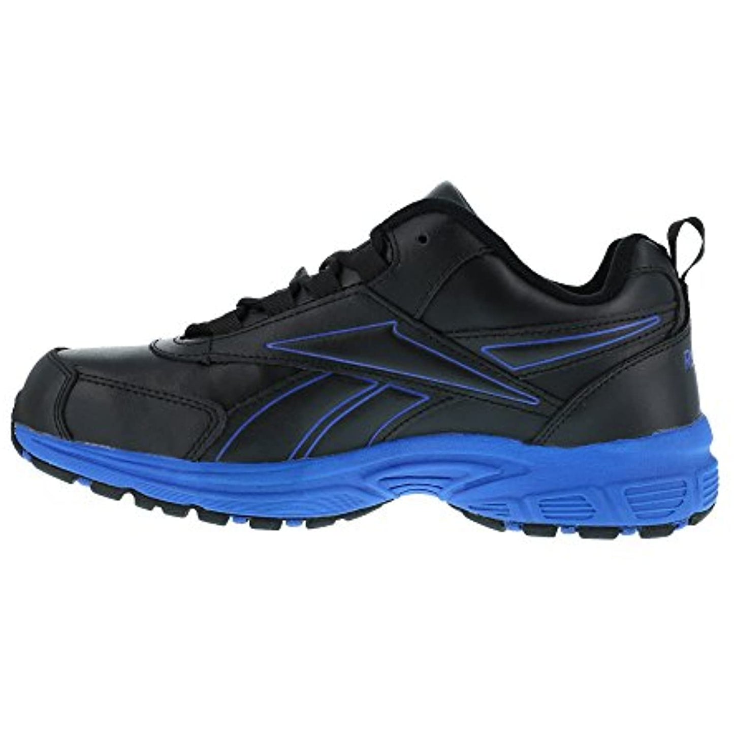 Reebok Work Oxford-Black/Blue- Rb4830- Size 8 Wide MEN-Slip Resistant, Steel Toe