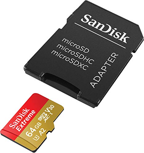 SanDisk 64GB Extreme microSD UHS-I Card with Adapter - U3 A2 -