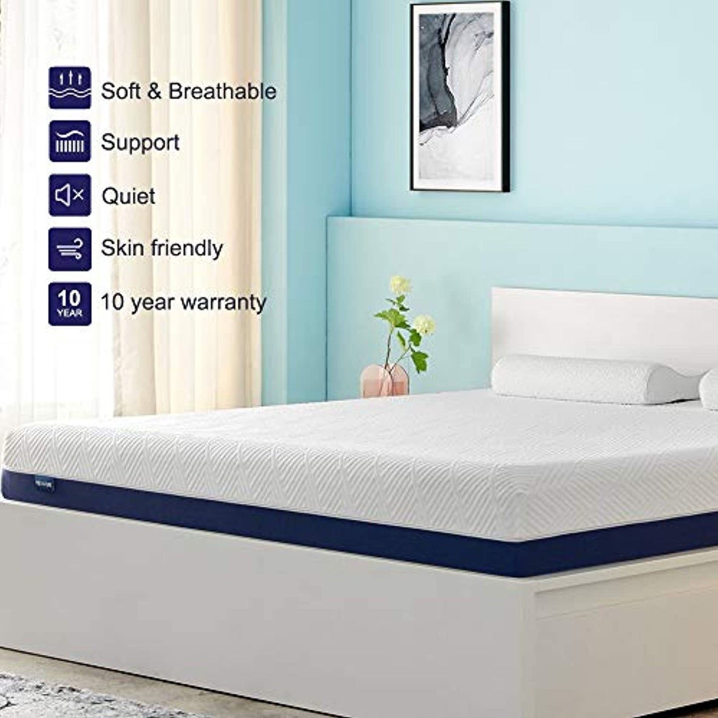 IYEE NATURE Narrow Twin Mattress 6 Inch Cooling-Gel Memory Foam Mattress in a