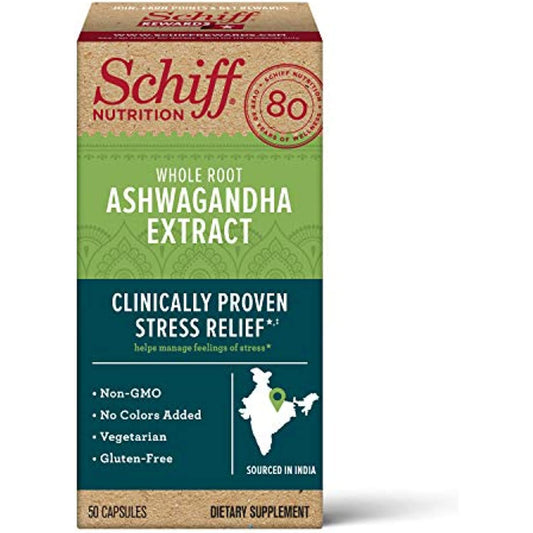 Schiff Ashwagandha Extract Capsules, 50 count 09/2022