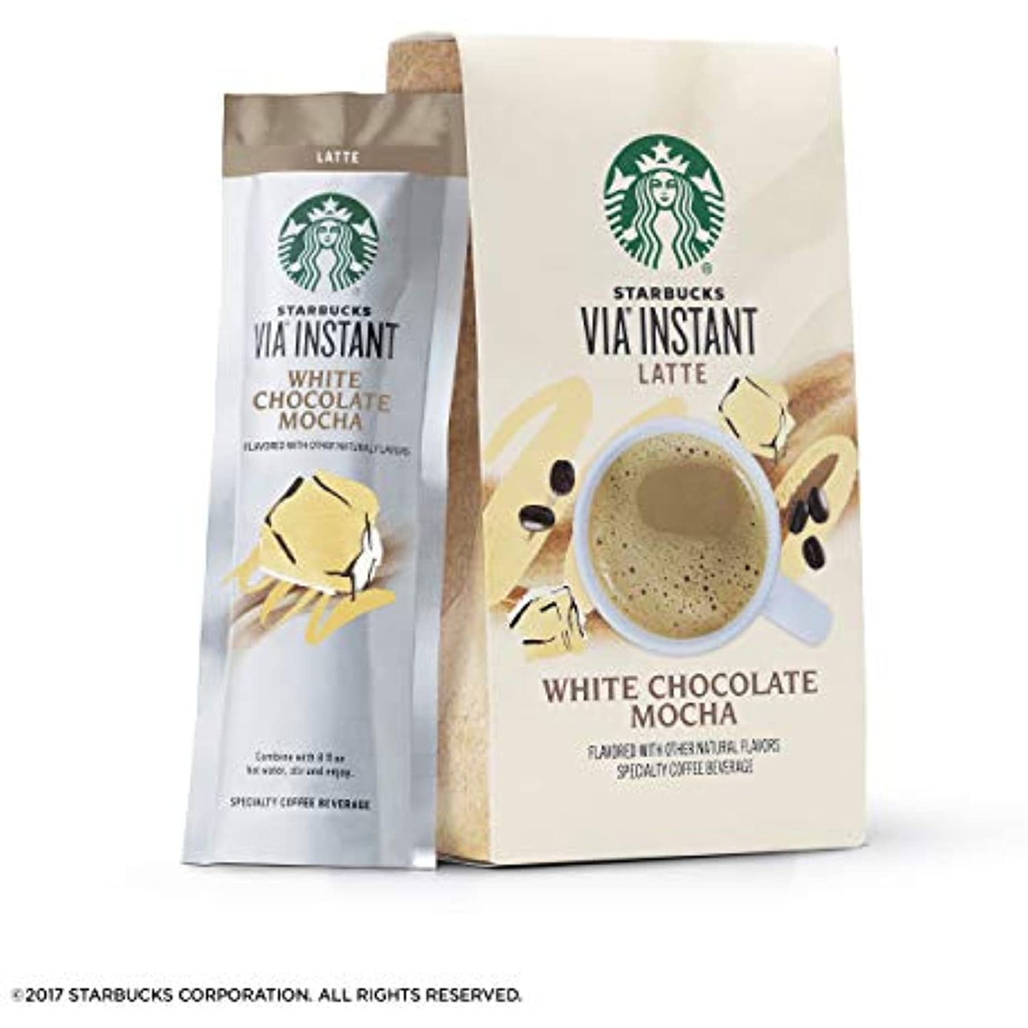 Starbucks Via White Chocolate Mocha Latte Flavor 6 Boxes 30 Packs Best By 1/21