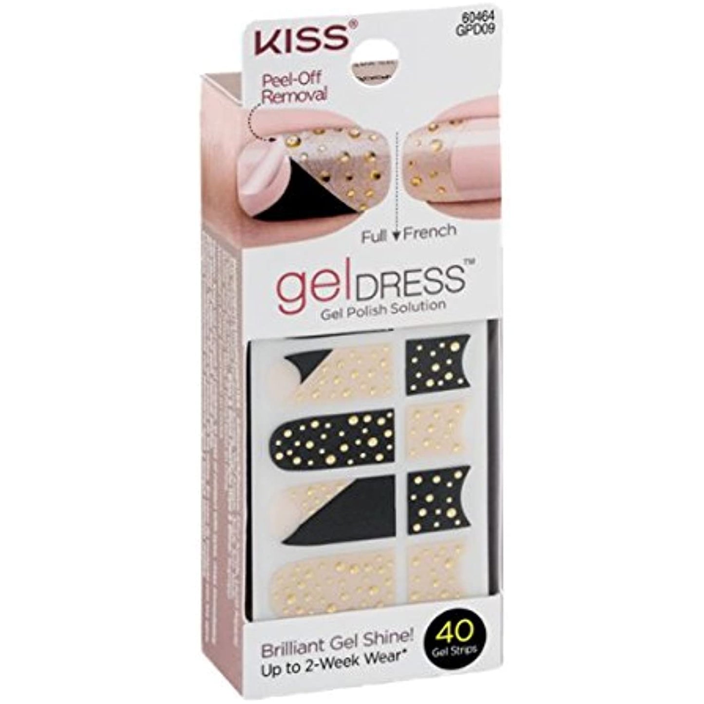 Kiss Gel Dress 60464 'Sweet Melody' 40 Gel Strips-20 Full/20 French, Lot of 10