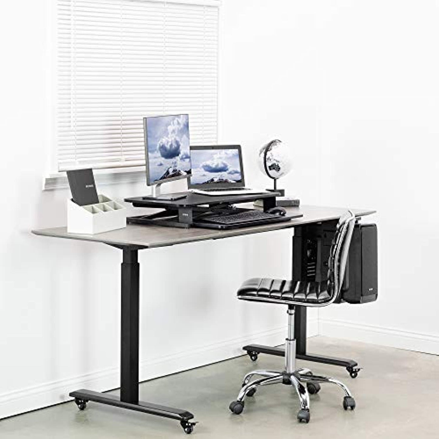 VIVO Desk Riser, Black 32" DESKV000S DeskTop: 33lbs/ Tray: 4.4 lbs (NEW)