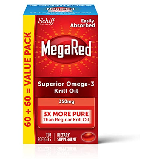 Schiff MegaRed 350mg Krill Oil - 120 Softgels EXP 10/22 No Box