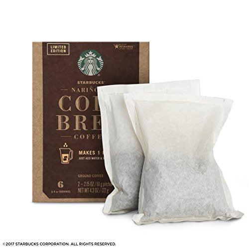 Starbucks Cold Brew, Ground Coffee 4.3oz(2.15oz x 2), Pack of 4 BBD 11/2018