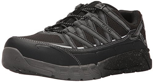 KEEN Utility Men's Asheville Alloy Toe ESD Industrial and Construction Shoe, Black/Raven, 8.5 2E US