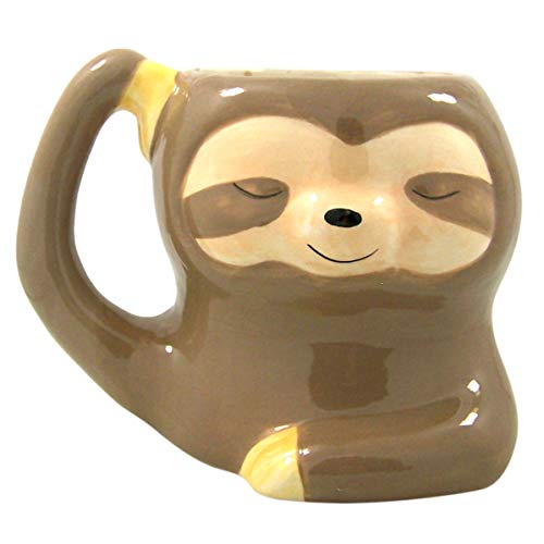 Myxx 3D Sculpted Sloth Coffee Mug Cup, 22 Ounce