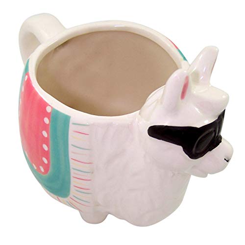 Myxx Ceramic Llama with Sunglasses Shaped Coffee Mug, 22 Ounce