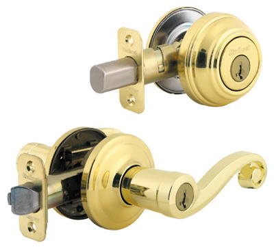 Kwikset Deadbolt Entry Signature Series Lido Polished Brass Detach Faceplates Steel