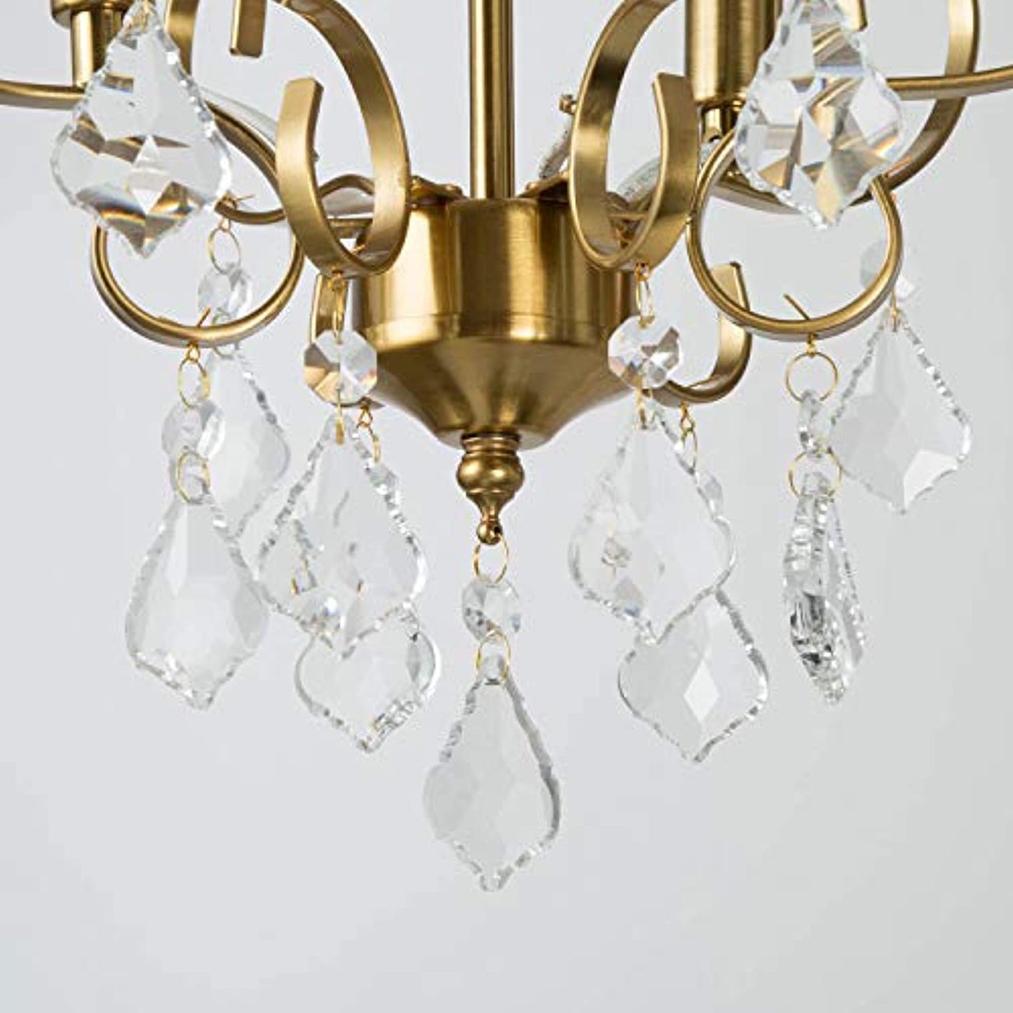 KSANA Chandelier, Light Fixture in Gold Plated, K9 Crystal 13’’x 18’’ OPEN BOX