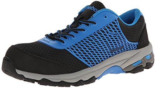 Reebok Work Men's Heckler Rb4620 Industrial and Construction Shoe, Black/Blue Trim, 9.5 M US