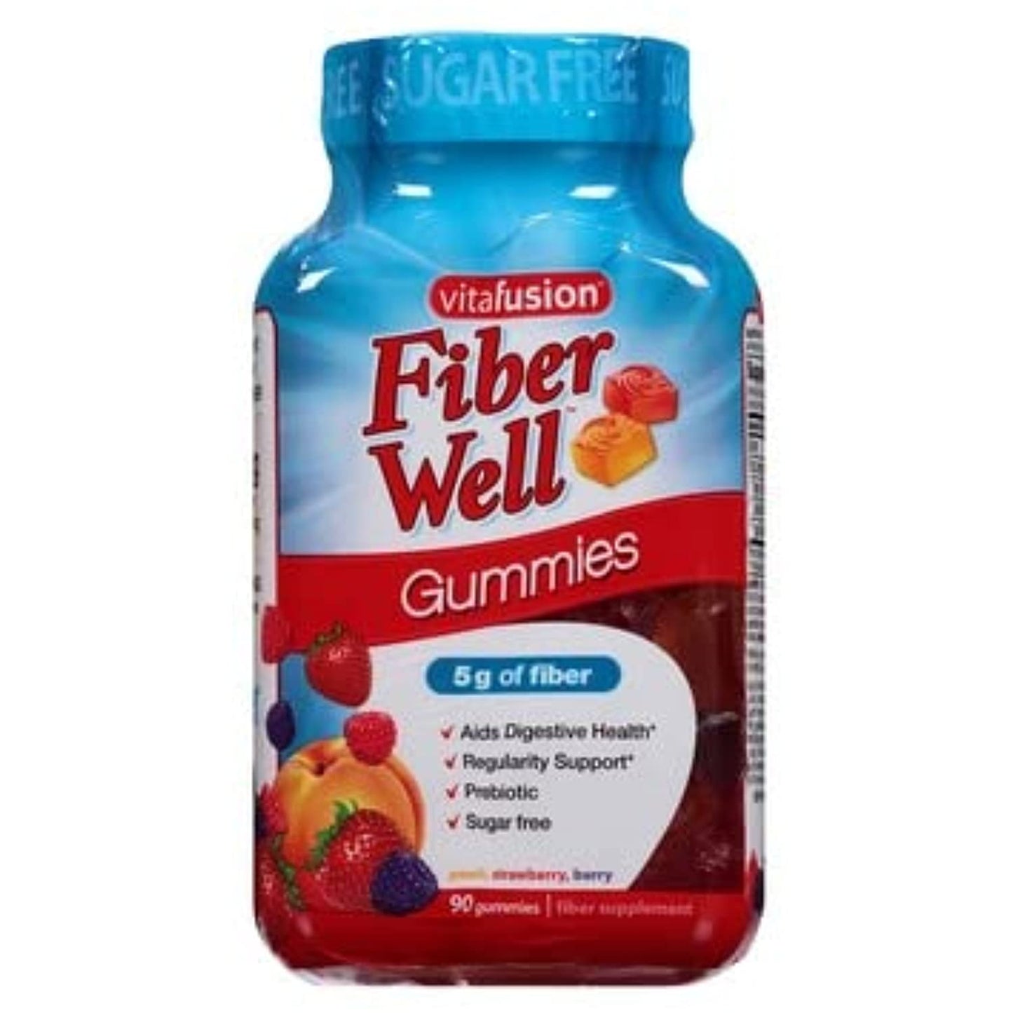 VitaFusion, Fiber Well Gummies, Fiber Supplement, Assorted Flavors - 90 gummies, Pack of 3