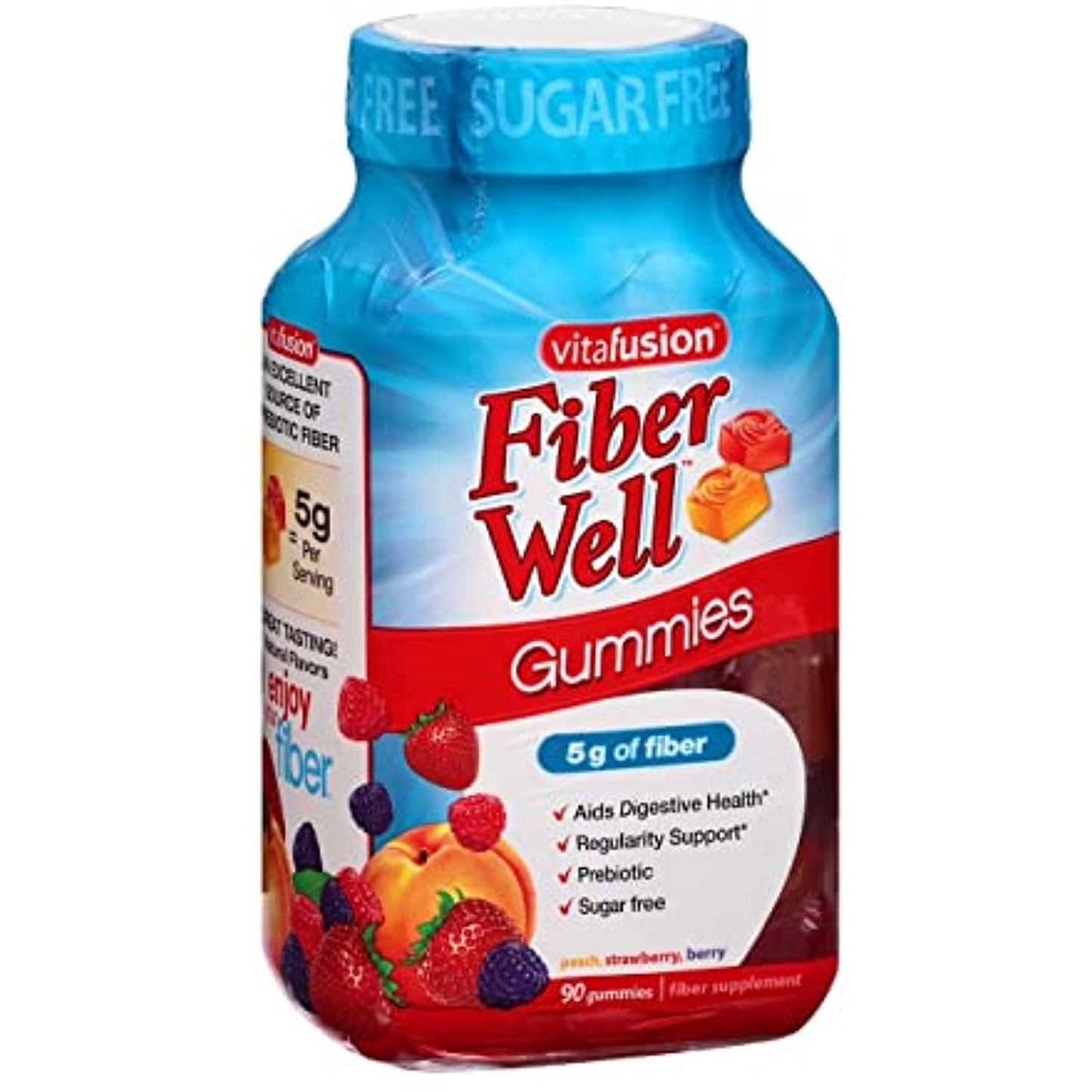 VitaFusion, Fiber Well Gummies, Fiber Supplement, Assorted Flavors - 90 gummies, Pack of 3