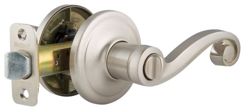 Kwikset Lido Bed/Bath Lever in Satin Nickel Box with Damage