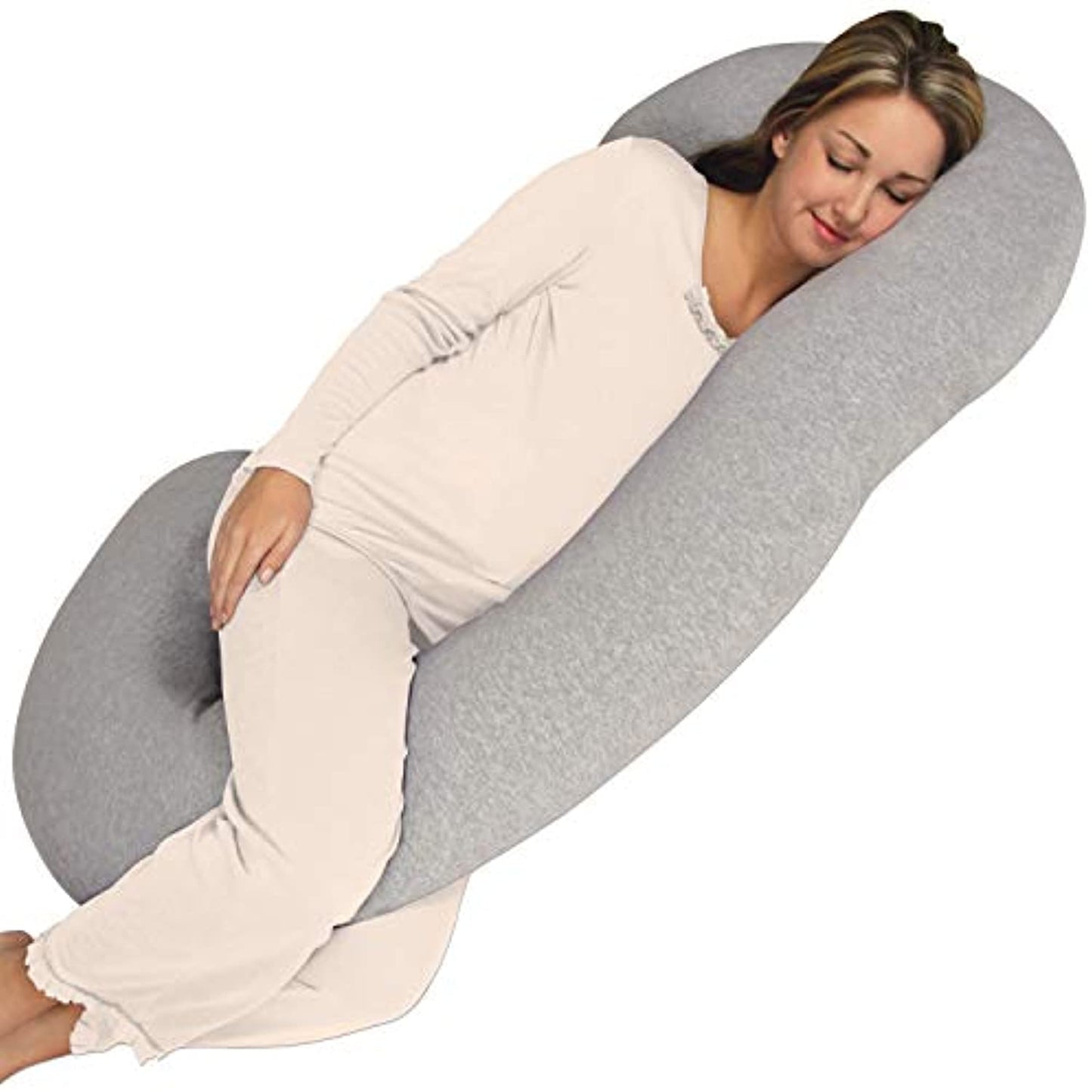 The Chic Jersey, Snoogle, Total Body Pillow - Heather Gray (for pregnant women)