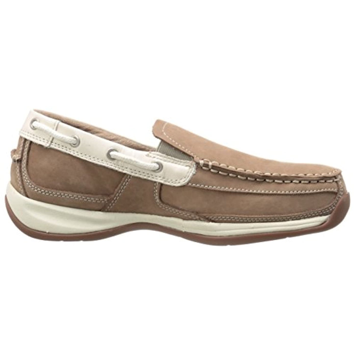 Rockport Work Women's Sailing Club RK673 Work Shoe, Tan/Cream, 11 W US