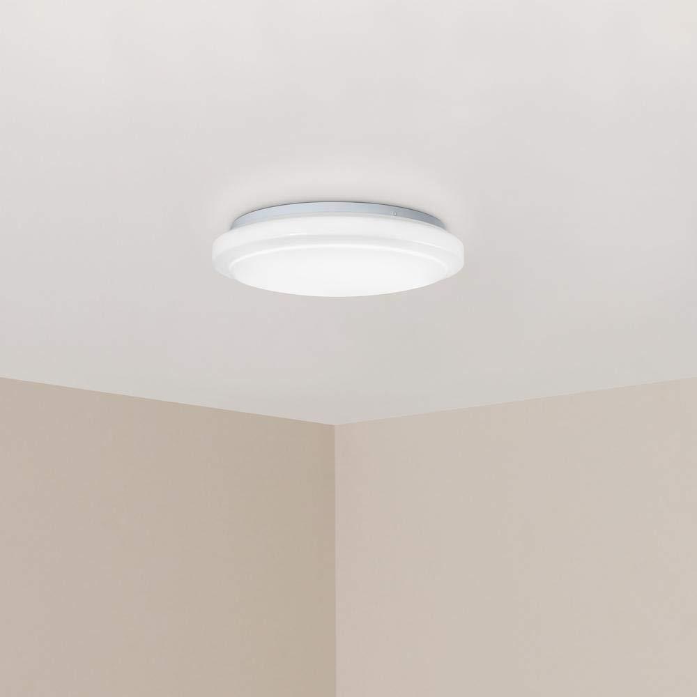 LENS CRACKED Hampton Bay 16 in. Round Bright/Cool White LED Ceiling Flushmount Light Fixture