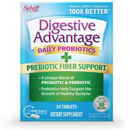 Prebiotic Fiber Plus Probiotic Capsules, Digestive Advantage (24 Count in A Box) - Helps Relieve Minor Abdominal Discomfort & Occasional Bloating*, Supports Digestive & Immune Health*