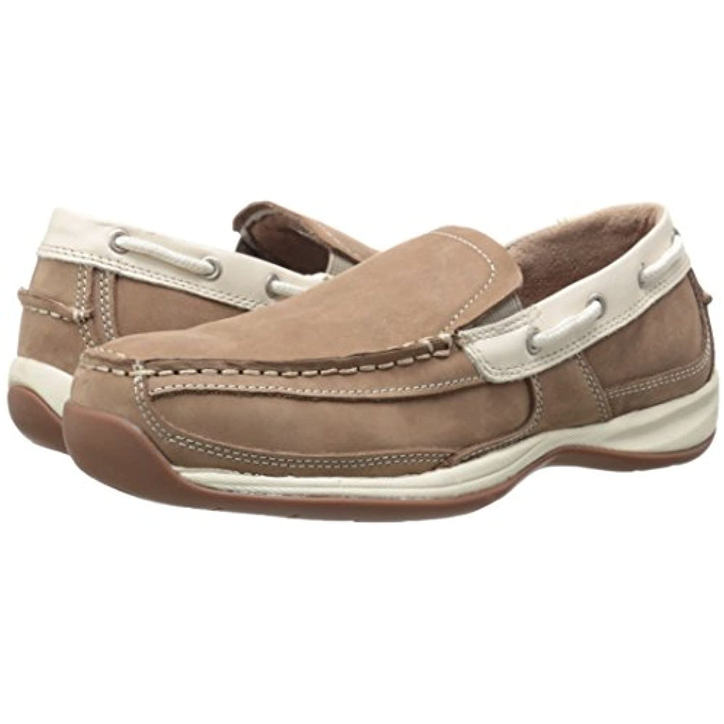 Rockport Work Women's Sailing Club RK673 Work Shoe, Tan/Cream, 11 W US